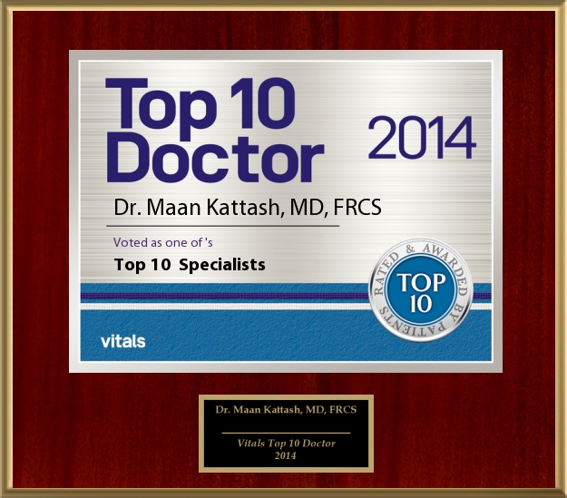 TOP 10 DOCTOR 2014: Awarded to Dr. Maan Kattash, M.D., Plastic Surgeon